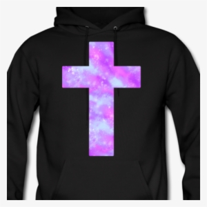 Purple Nebula Cross Hoodie - Holy Spirit Conviction