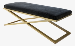 X Frame Velvet Entryway Bench