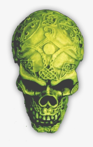 Here's A Version Of The Green Skull Set At 75% Transparency - Skull Green Png