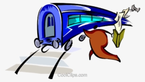 Catching The Train Royalty Free Vector Clip Art Illustration - Train