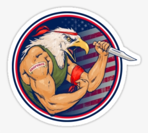8 Broforce Anthropomorphic Eagle Patch Captioned By - Sweatshirt