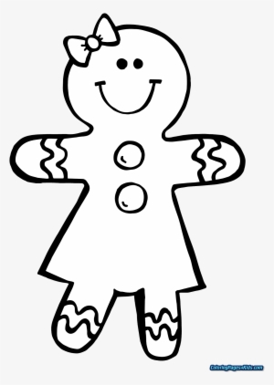Gingerbread Man Coloring Page Coloring Pages For Kids - Ginger Bread Girl Template
