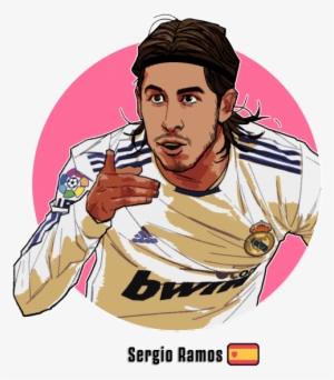 Just, Could I Request Sergio Ramos In Rm White Jersey - Cartoon