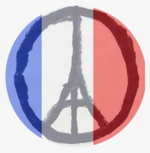 Peace For Paris - Qty 10 Peace Sign W/ Eiffel Tower (black/white) 2.25"