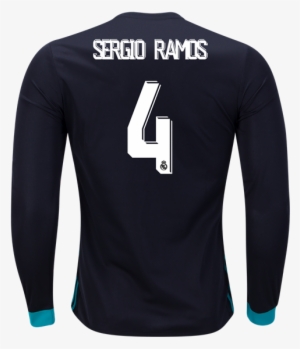 Free Shipping 2017/18 Sergio Ramos 4 Long Sleeve Black - Real Madrid Away Long Sleeve 18 19