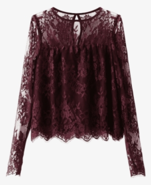Mujer Blusa De Encaje A Rayas Con Fieltro Cuello Redondo