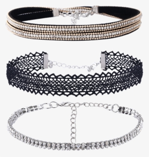 Juego De Collar Gargantilla De Encaje Rhinestone De - New Rhinestoned Lace Choker Necklace Set, Jewelry