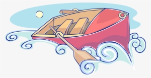 Vector Illustration Of Rowboat Or Row Boat Watercraft