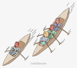 Racing Rowboats Royalty Free Vector Clip Art Illustration - Boat Race Clip Art