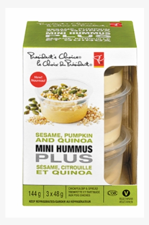 A Box Of Pc Sesame, Pumpkin & Quinoa Mini Hummus Plus - Pc Old-fashioned Bread Pudding