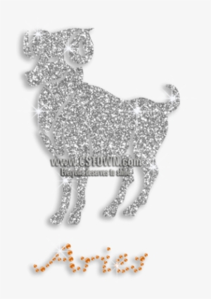 Cute Aries Symbol Iron-on Rhinestone Glitter Transfer - Bighorn