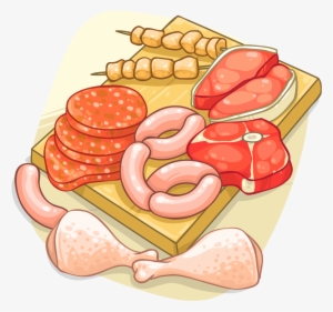 Raw Meat Bbq - Raw Food Cartoon Png