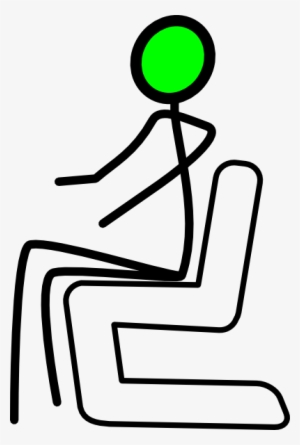 sit green - stick figure sitting down