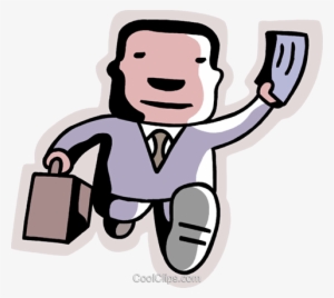 Man Running With Briefcase And Ticket Royalty Free - Homem De Maleta Png