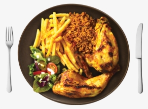 Choice Of Grilled Chicken With Fries, Rice & Fresh - Menu