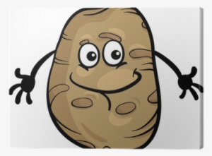 Cute Potato Vegetable Cartoon Illustration Canvas Print - Tegning Av En Potet