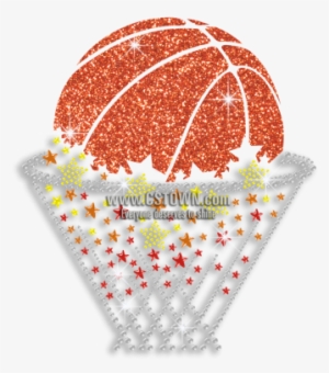 Magic Show Score A Basket Basketball Iron On Rhinestone - Basketball Star Wall Art Sticker Decal, Black, Size