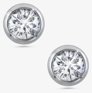18k Wg 0,82 Carat Brilliant Diamond Solitare Earrings - Diamond Png
