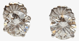 57 Ctw Diamond Stud Earrings 14k White Gold - .83 Ctw Diamond Round Earrings