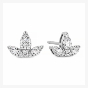 Hof 18k White Aerial Triple Diamond Stud Earrings