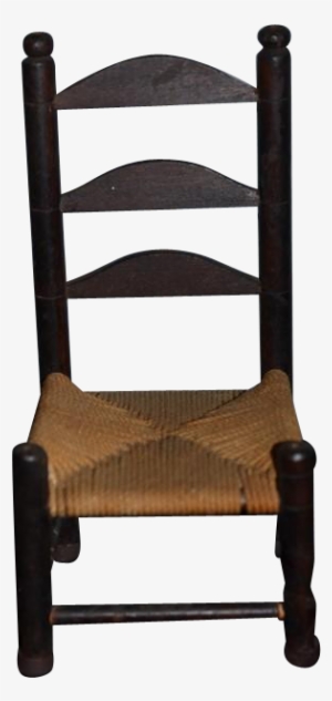 Old Miniature Doll Cane Bottom Wood Chair Ladder Back - Rocking Chair