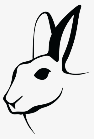 Free Clipart Of A Black And White Rabbit Head - 5'x7'area Rug