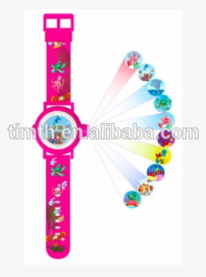 Kids 6 Cartoon Character Images Gift Projection Watch - Analog Watch