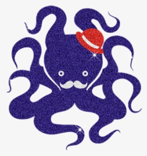 Cartoon Octopus Design With Glitter