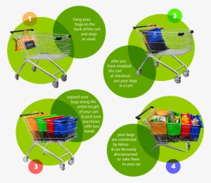 They Are Extra Strong As They Are Made Of 120g Non-woven - Trolley Bags - Premium Foldable Cart Bags - Grocery