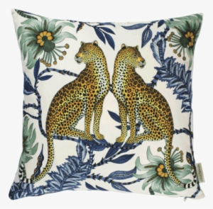 Lovebird Leopards Tanzanite Cushion Cover - Ardmore Pillows