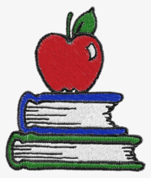 Apple On Books Clipart
