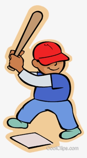 Little Boy With Baseball Bat Royalty Free Vector Clip - Baseball And Bat Clipart Transparent