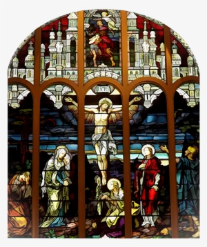 Stained Glass Window - Crucifixion Of Jesus Christ Stained Glass Window S