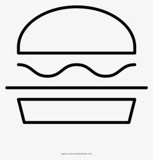 Burger Coloring Page - Line Art