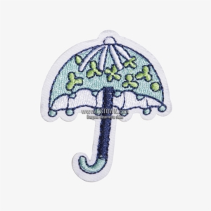 Cartoon Blue Umbrella Embroidered Patch - Cross-stitch