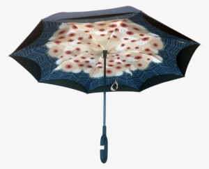 Picture Of Poppies Blue Border Umbrella - Umbrella