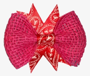 This Awesome Pink And Red Burlap Hair Bow Is An Awesome - Butterfly
