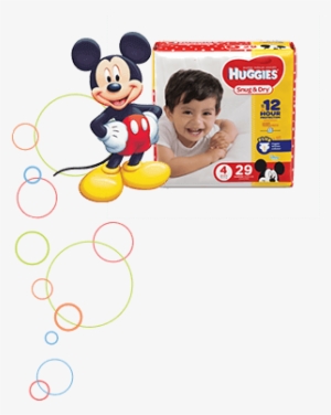 Mickey And Snug&dry Pack - Huggies Diapers Size 4
