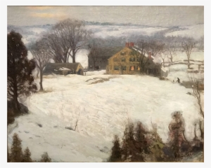 A Fine Winter Landscape With Figures Done By American - Oil Painting