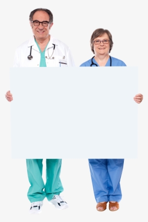 Doctor Holding Banner Royalty-free Png Image - Portable Network Graphics
