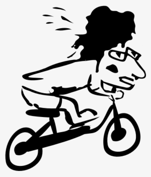 Bike Black / White - Clip Art Biker Boy