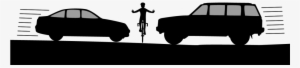 Cyclist About To Be Crushed By Two Cars - Car