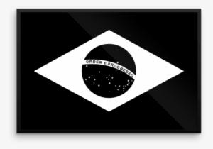 Brazil Flag Wall Art - Black And White Brazil Flag