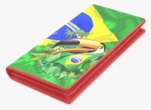 Brazil Flag With Toco Toucan Women's Leather Wallet - Wallet