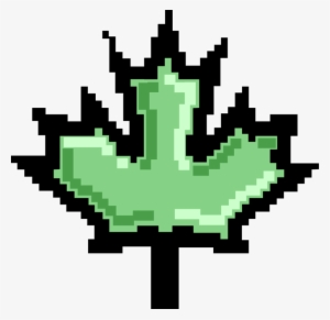 Vector Illustration Of Pixelated Bitmap Leaf Symbol - Emblem