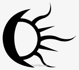 Moon And Sun Royalty Free Vector Clip Art Illustration - Clip Art