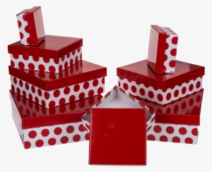 White Gift Box With Red Dots