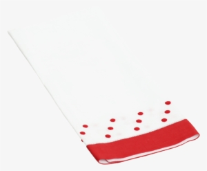 Guest Towel Hemstitch With Red Dots - Illustration