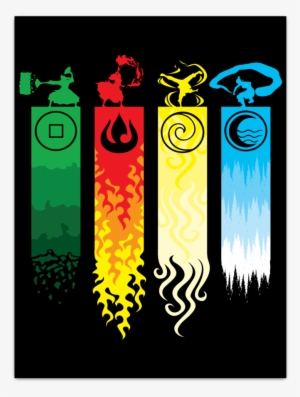 Earth, Fire, Air And Wate - Legend Of Aang 4 Elements