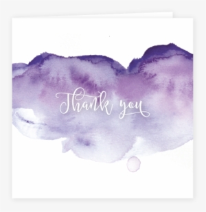 Pink Watercolour Thank You Card Purple - Purple Thank You